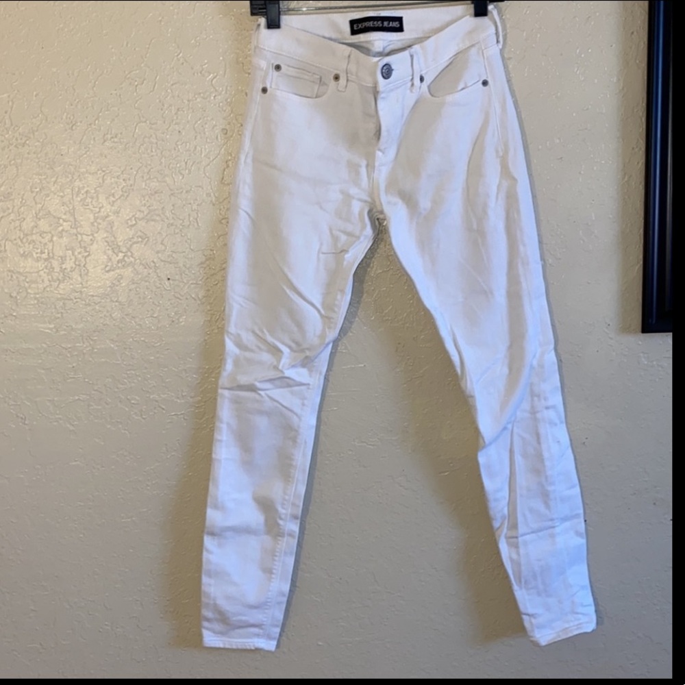 Express Mid Rise Legging White Jeans Size 2R